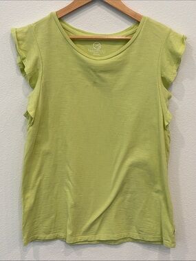 Eco Threads Organic Cotton Women’s  Lime Green Short Sleeve Tee Size M